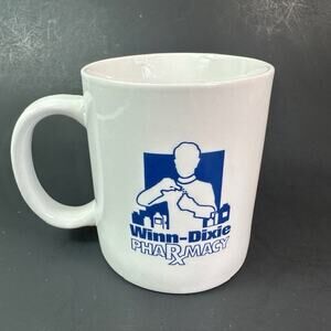 Winn Dixie Pharmacy Mug Coffee Cup Ceramic White/Blue Linyi China